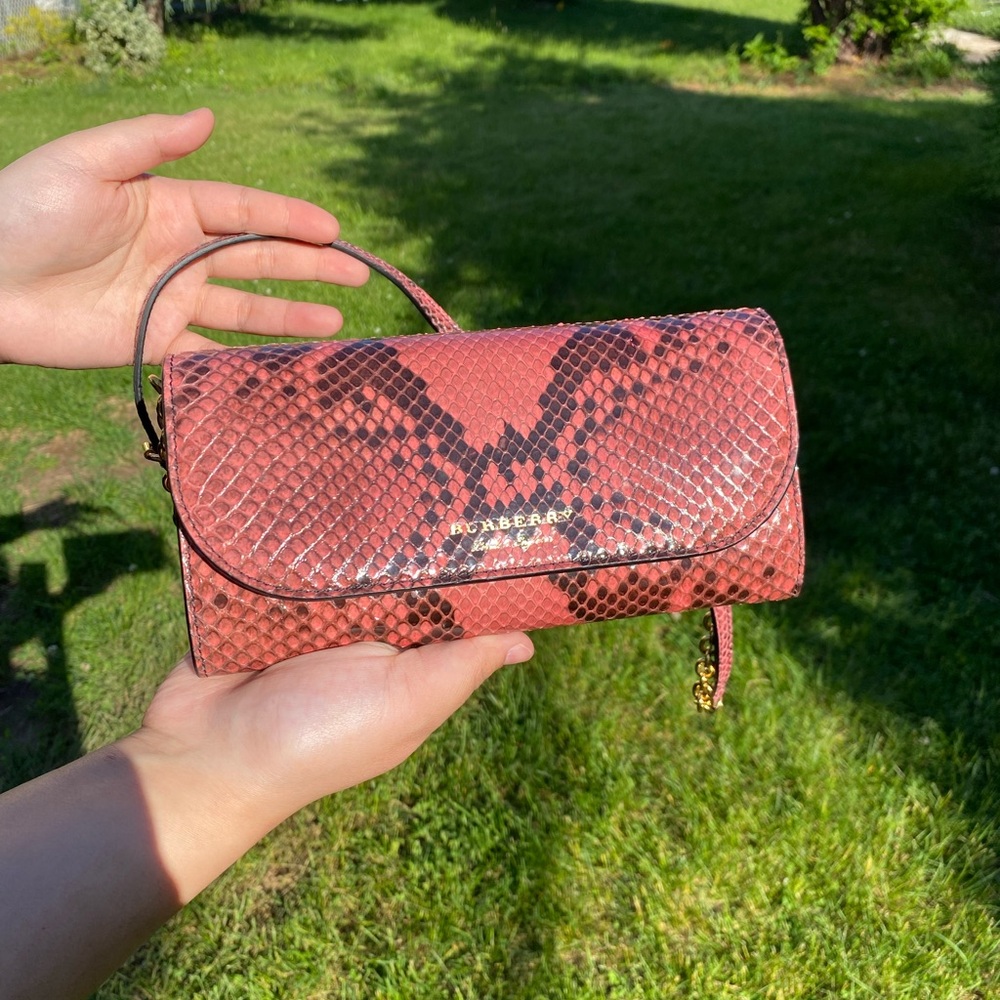 Burberry Python Henley Wallet On The Chain Crossb… - image 1